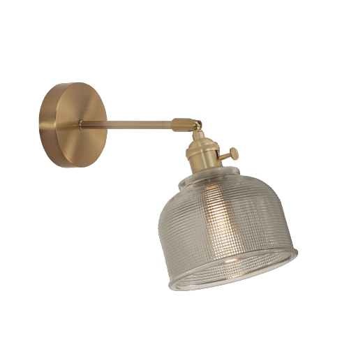 Aplique mag vidrio transparente y aluminio dorado 1 luz E27 de 14x11cm